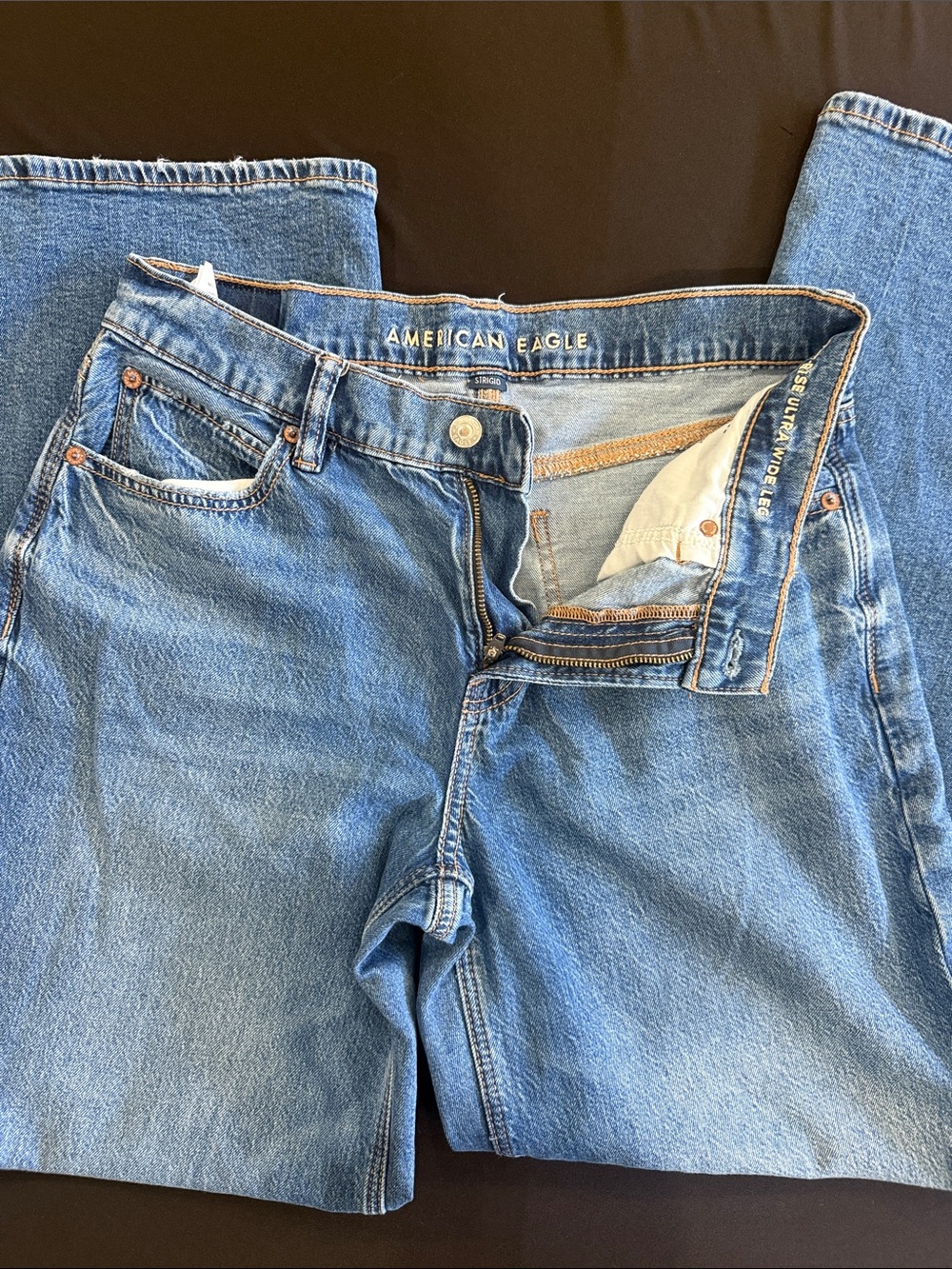 American Eagle Outfitters Blue Wide-Leg Denim Jeans - Picture 4 of 5